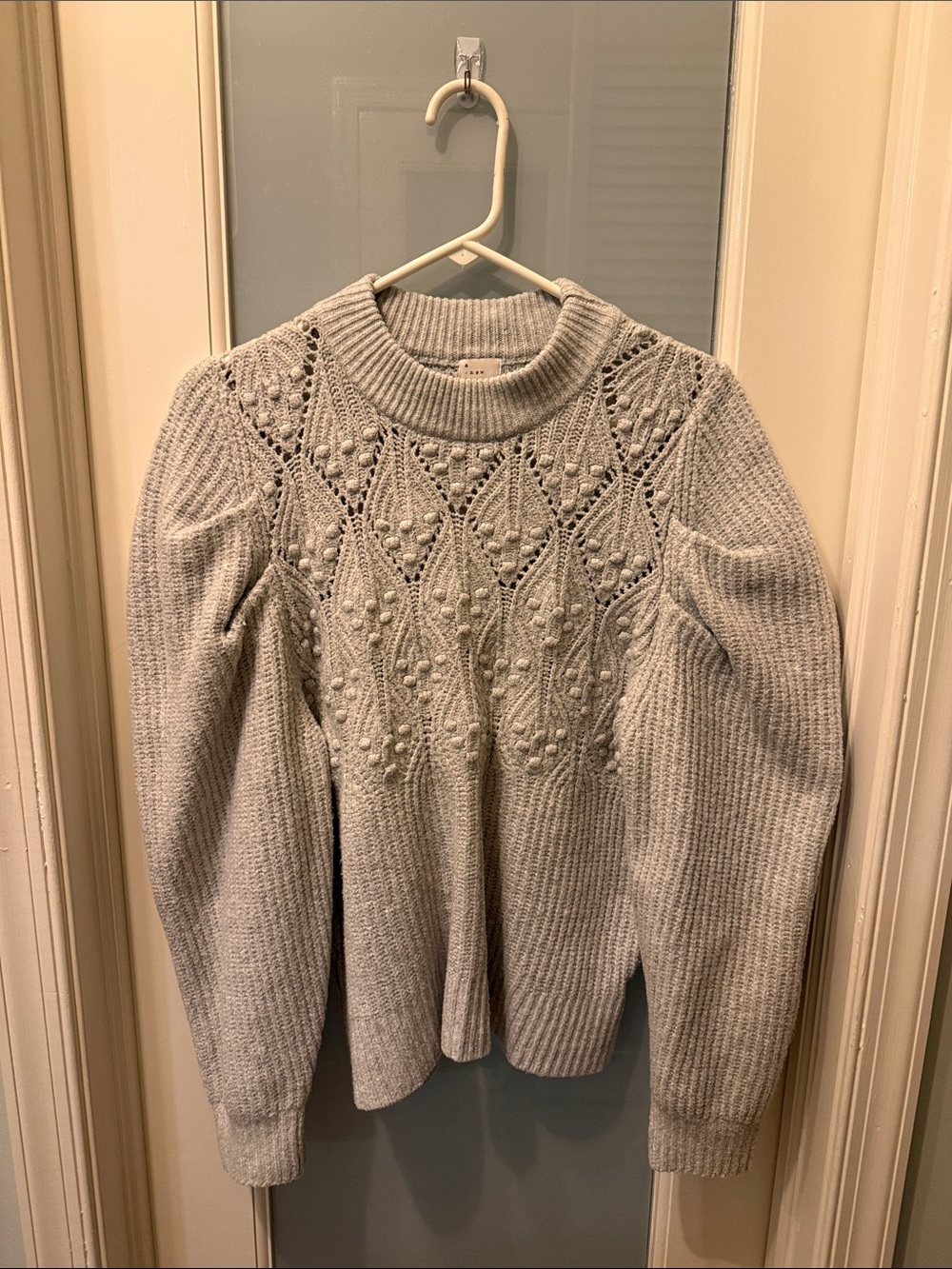 a new day Gray Textured Bobble Mock-Neck Sweater
